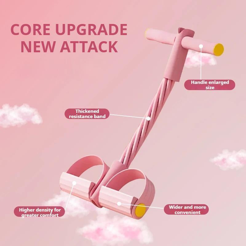 6-Strand Heavy Duty Abdominal Crunch Fitness Equipment – Leg & Core Workout, Sit-Up Assist, Home Gym Exercise, Non-Slip Foot Pedal & Resistance Bands (Portable)